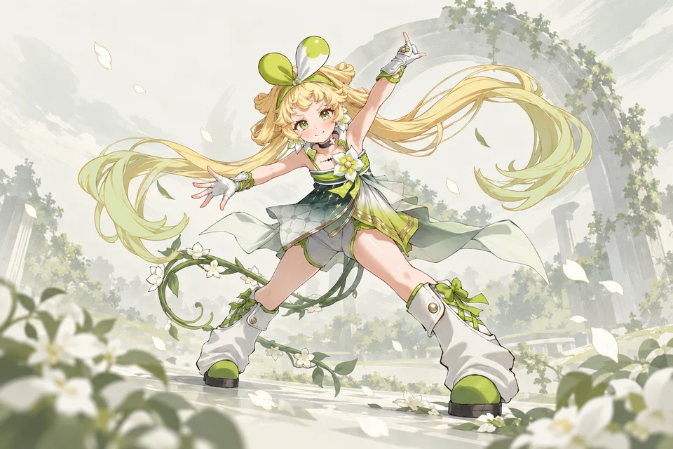 维里奈释放花瓣魔法